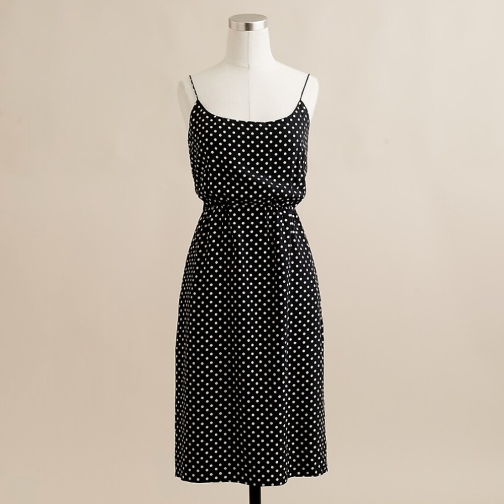 J. Crew Blouson Dress Polka Dot Size 2
